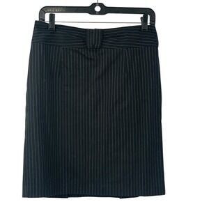 Nanette Lepore Women's Black Pinstripe Pencil Skirt Lined Career Business Size 4